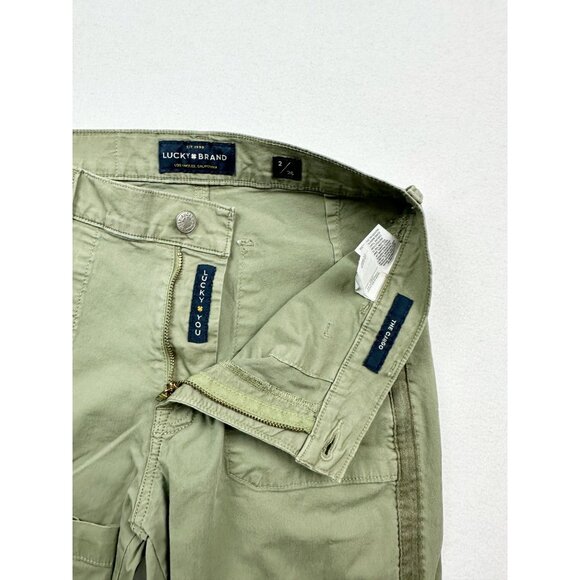 LUCKY BRAND Womens Cargo Utility Pocket Pants Size 26 Olive Side Stripe - Picture 4 of 9
